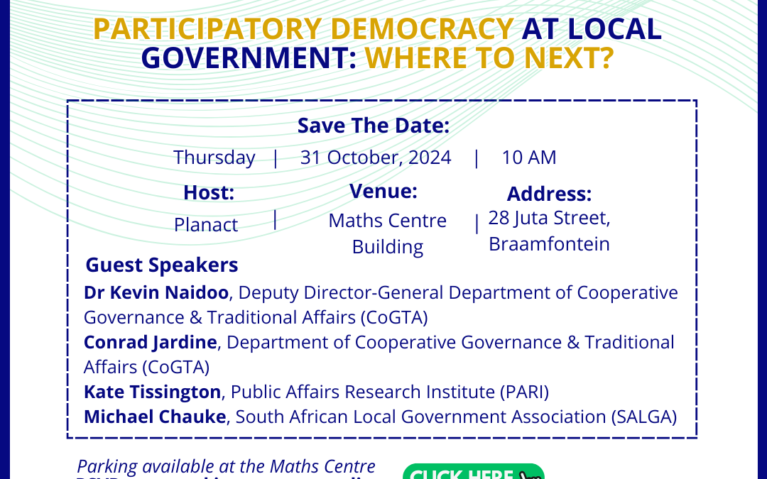 [SEMINAR INVITATION] Participatory Democracy at local government: Where to next?