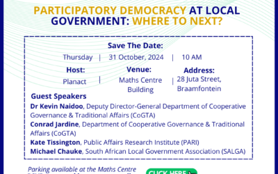 [SEMINAR INVITATION] Participatory Democracy at local government: Where to next?